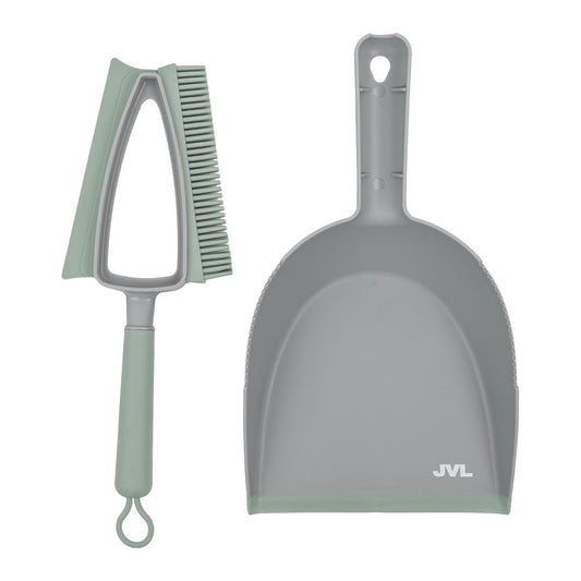 Rubber Dust Pan And Brush - Grey