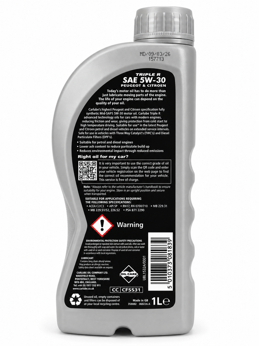 Carlube Triple R 5W-30 Fully Synthetic