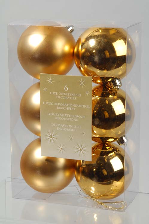 Kaemingk Shatterproof Plain Baubles 80mm - Light Gold