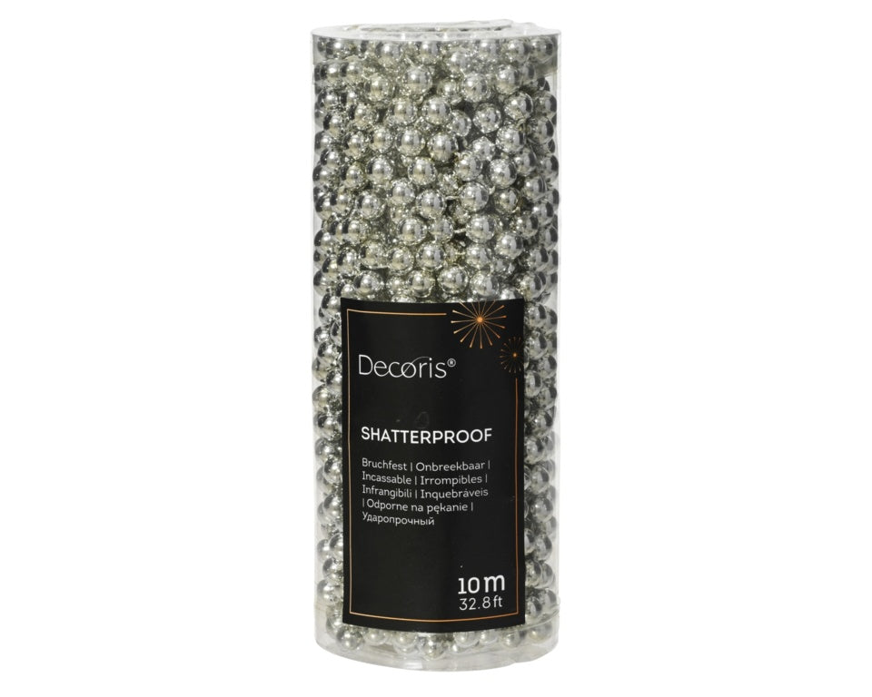 Kaemingk 10m Bead Garland Polystyrene - Silver