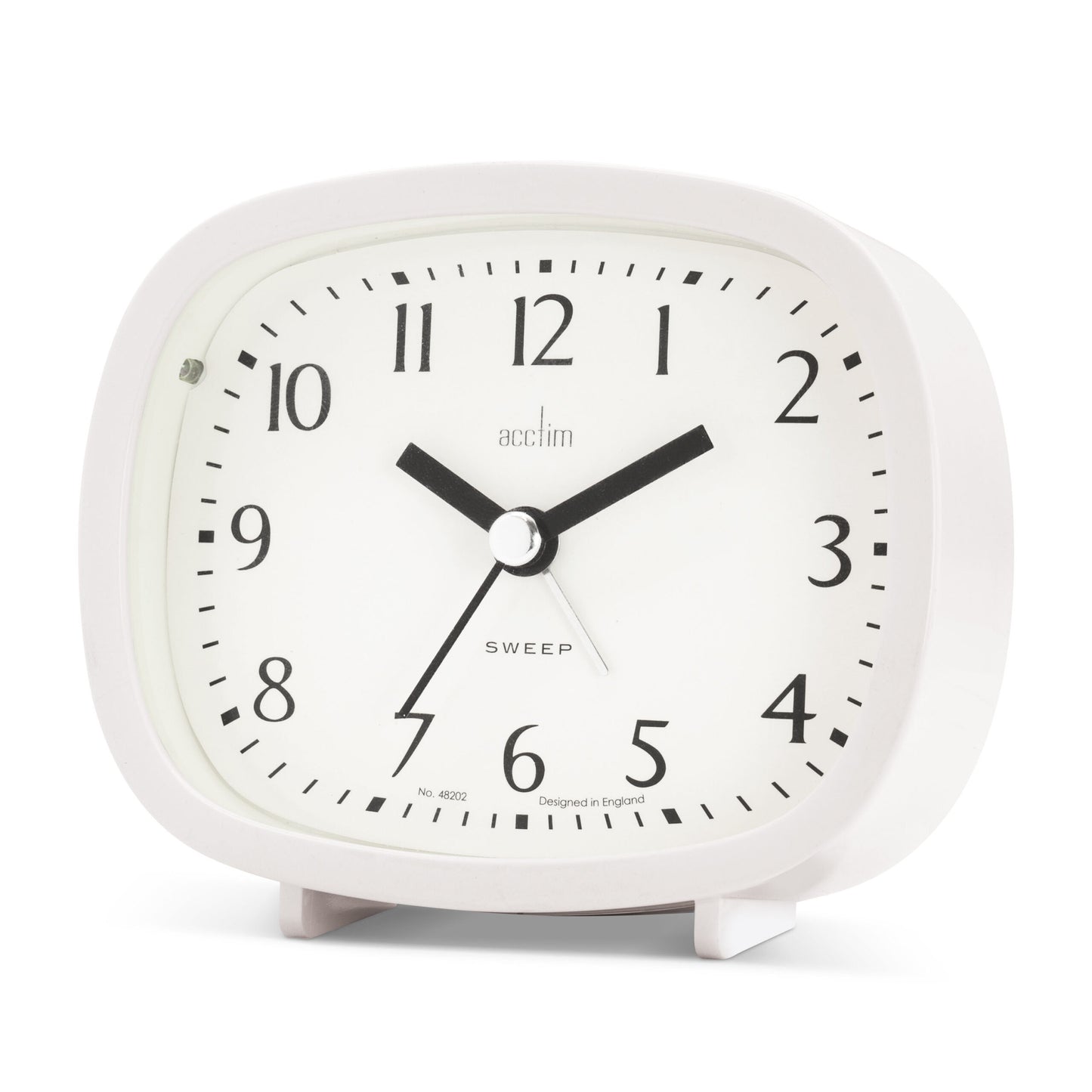 Acctim Hilda Alarm Clock White 15902 – Silent Non-Ticking Bedside Clock with Snooze