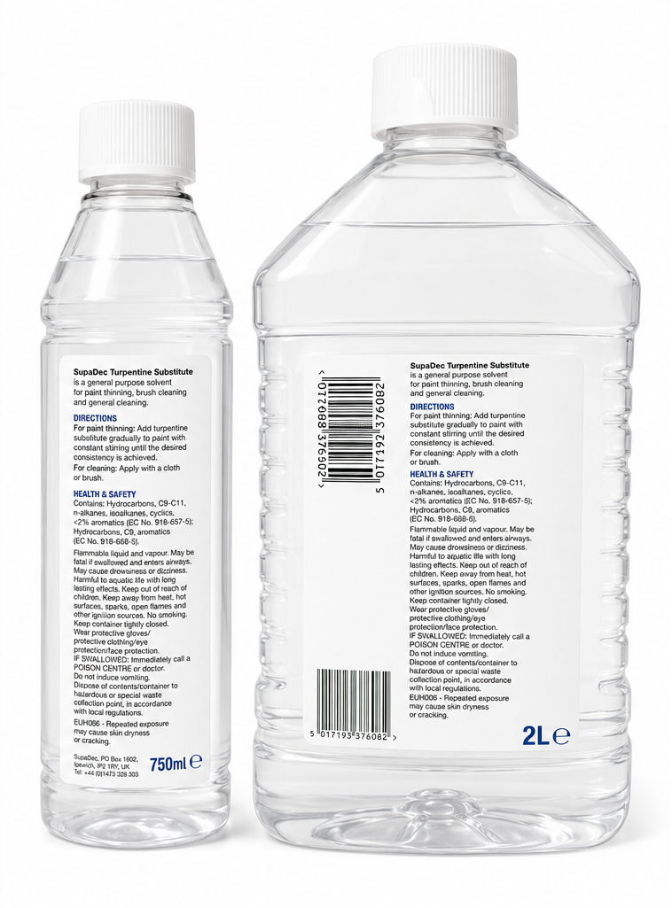 SupaDec Turpentine Substitute 750ml & 2L – Paint Thinner, Brush Cleaner & General Cleaner – 2L