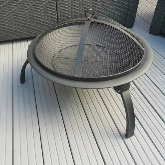 Redwood Fire Pit With Grill - 56cm x 45cm