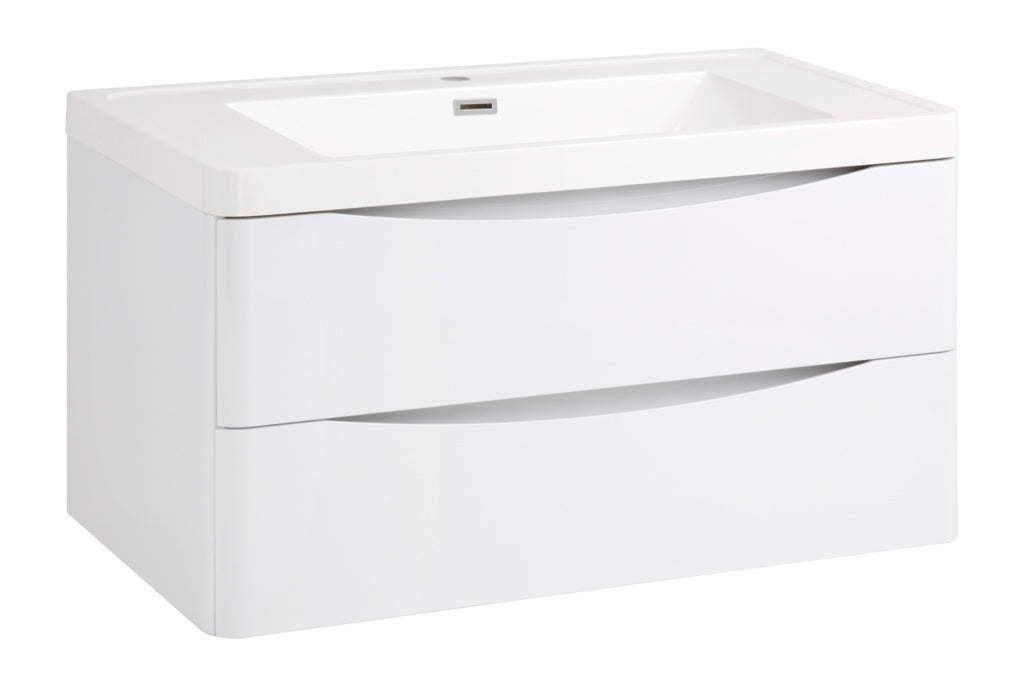 Ocata Gloss White Wall Hung Drawer Basin Unit