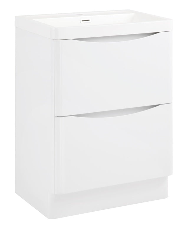 Ocata Gloss White 2 Drawer Basin Unit