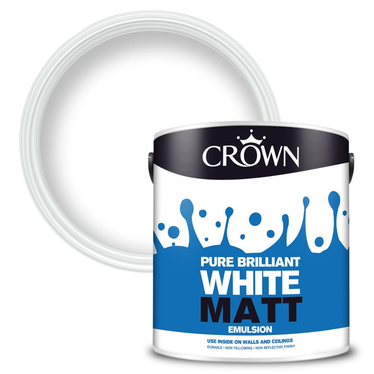 Crown Non Breatheasy Matt Emulsion 2.5L Pure Brilliant White