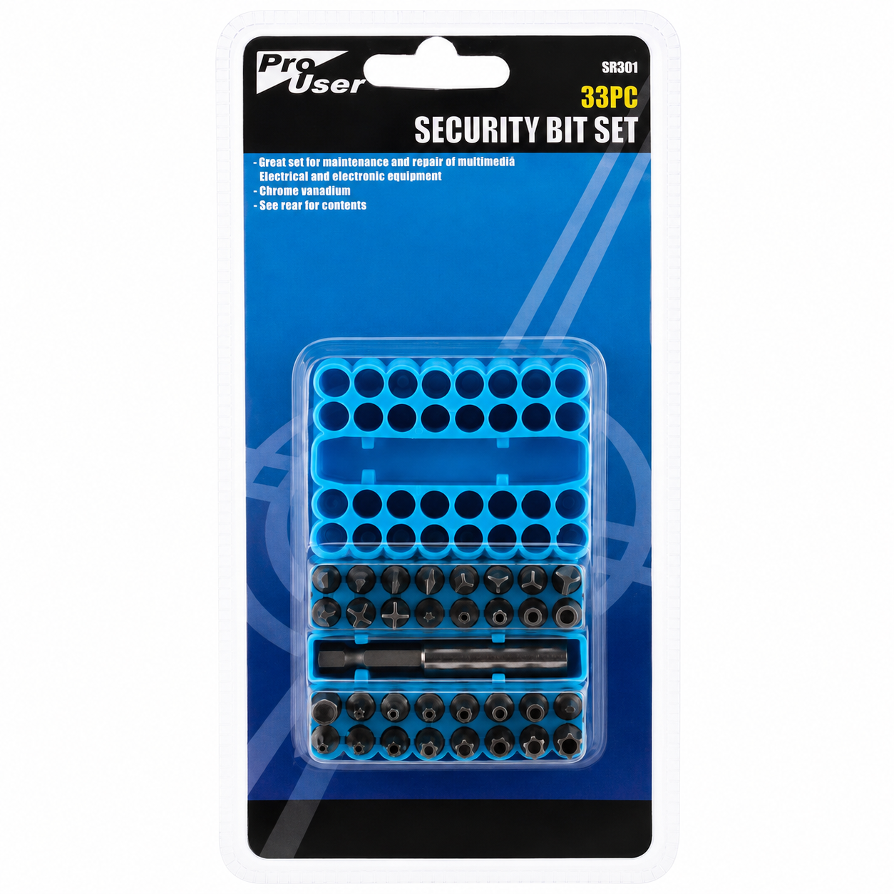 33PC Security Bit Set CR-V – Tamperproof Screwdriver Bit Set