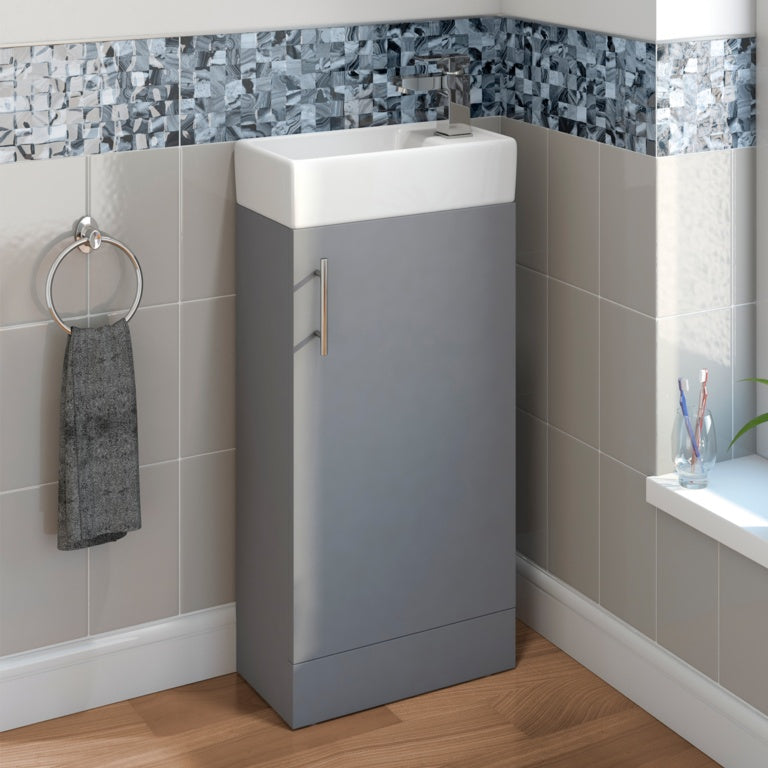 Rydal Floor Standing Mini Cabinet & Basin Grey