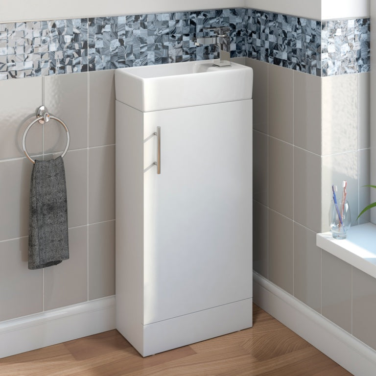 Rydal Floor Standing Mini Cabinet & Basin White