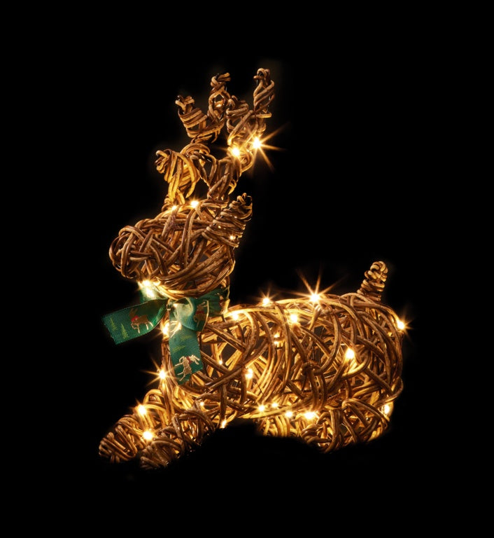 Premier Outdoor Lying Reindeer 40 Warm White LEDs - 30cm