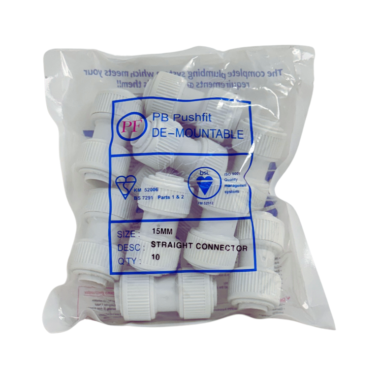 Push-Fit Straight Connector 15mm