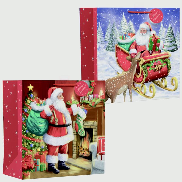 Giftmaker Traditional Santa Square Gift Bag - Giant