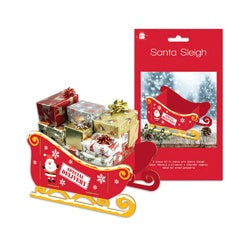 Giftmaker Christmas sleigh present holder, 320mm wide by 550mm high