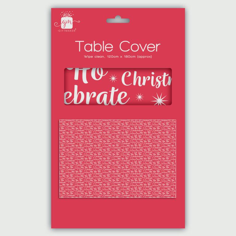 Giftmaker Plastic Christmas Tablecover - 120 x 180cm