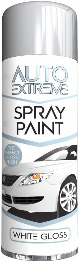 Auto Extreme AX Gloss White Spray Paint 250ml – Quick Dry Petrol Resistant Aerosol