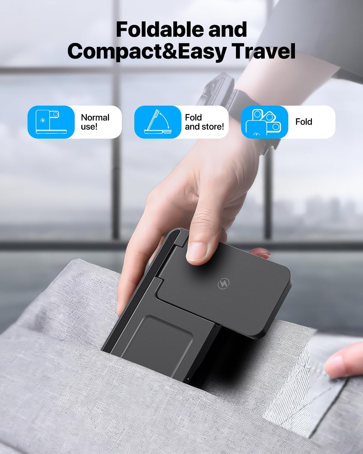 AOWIN Foldable Wireless Charger 3 in 1 Wireless Charging Station