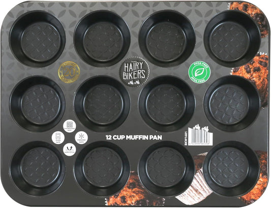 Hairy Bikers Bakeware 12 Cup Muffin Tray – Non-Stick Black