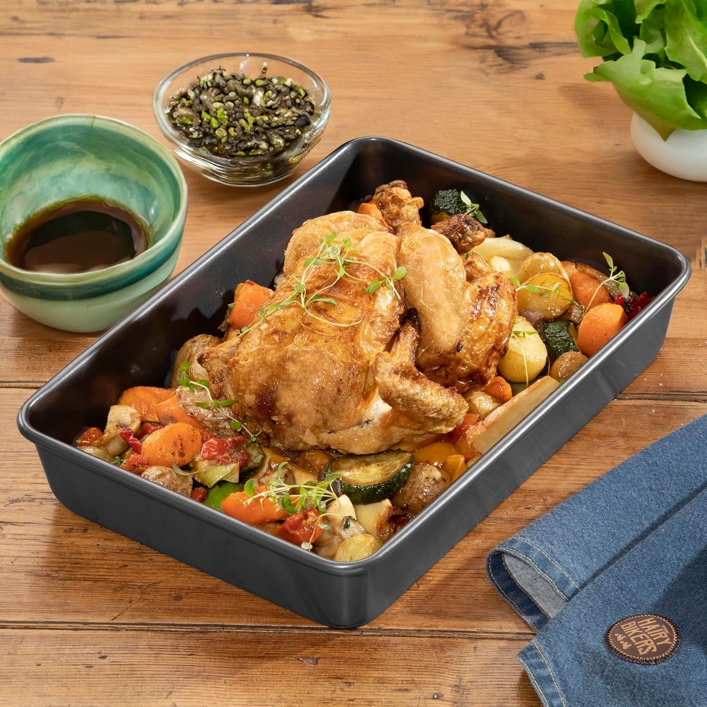 Hairy Bikers Bakeware 28cm Medium Roasting Tin – Non-Stick Black