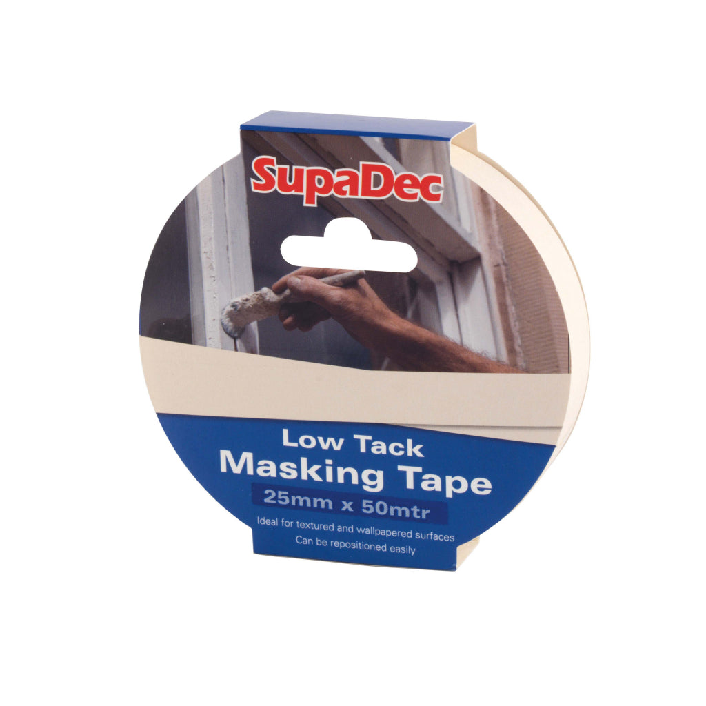 SupaDec Low Tack Masking Tape 38mm x 50m SDLTM38 – Decorating & Painting Tape