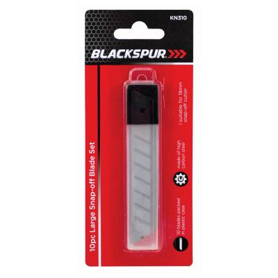 Blackspur 10PC Large Snap-Off Blade Set BB-KN310 – 18mm High Carbon Steel Replacement Blades