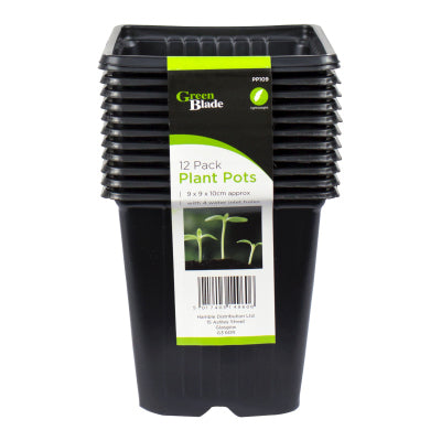 12 PACK PLANT POTS - 9 X 9 X 10CM