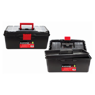 Blackspur 16" Organiser Toolbox BB-TC383 – Tool Box with Tote Tray & Lid Storage