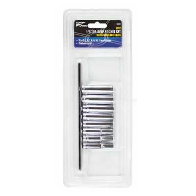 Pro User 8PC 1/4" Drive Deep Socket Set BB-WR307 – 5.5–12mm Metric Sockets with Storage Rack
