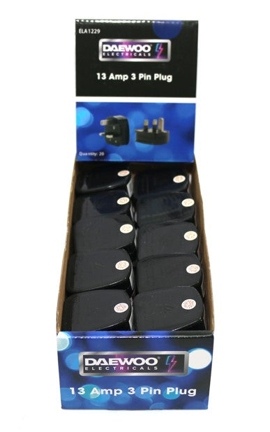 13 AMP 3 PIN PLUG - BLACK