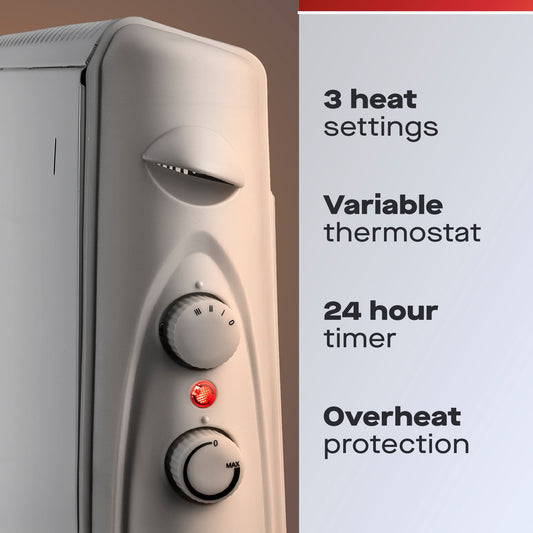 Daewoo 2000W Turbo Convector Heater with 24-Hour Timer