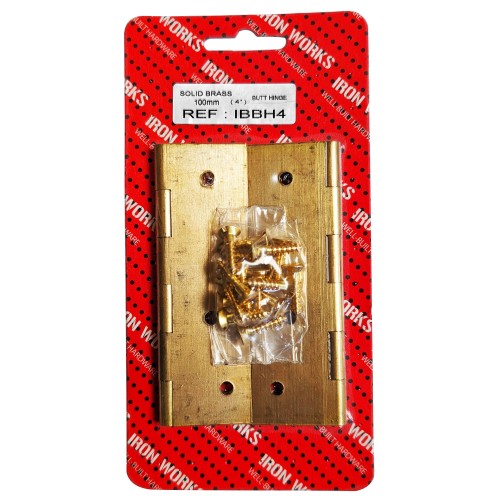 4" Solid Brass Butt Hinge