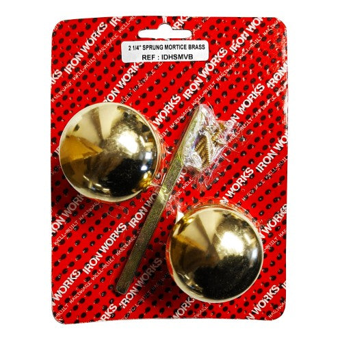2 1/4" Sprung Victorian Mortice Knobs Brassed