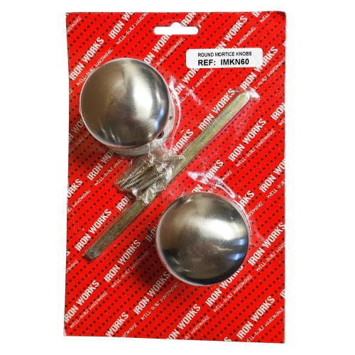 Mortice Knobs Brushed Nickel 60mm