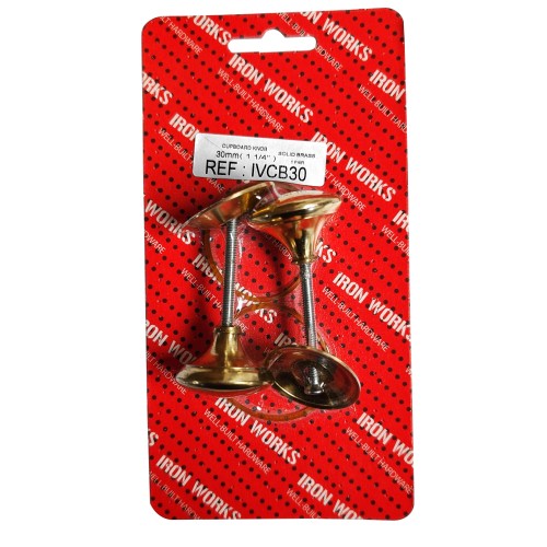 30mm Victorian Brass Cupboard Knob