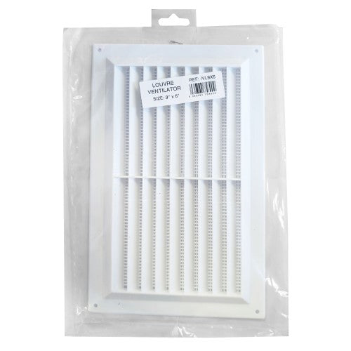 9 x 6 Louvre Vent White Plastic
