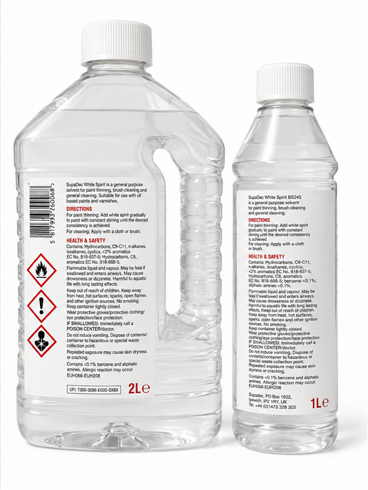 SupaDec White Spirit 750ml & 2L – Paint Thinner, Brush Cleaner & General Cleaner – 750ml - 750ml