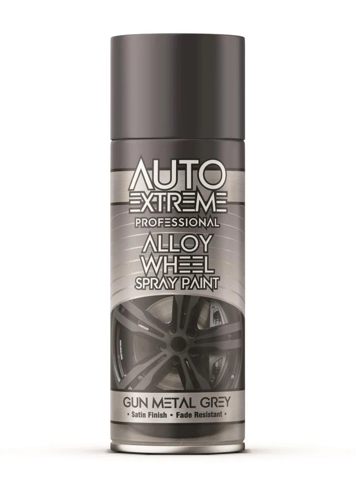 Auto Extreme Alloy Wheel Spray Paint Gun Metal Grey 400ml – Satin Wheel Refurbishment Aerosol