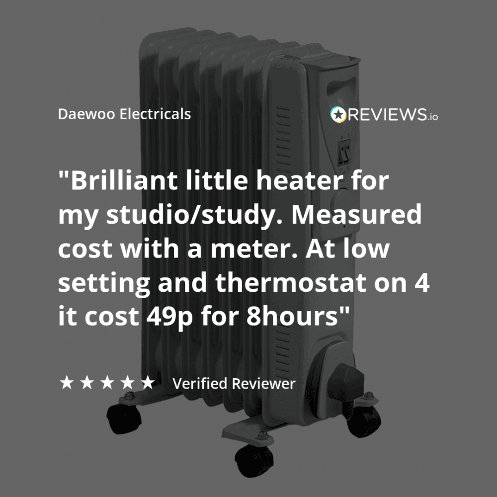 Daewoo 1500W Oil Filled Radiator, 3 Years Warranty, HEA1130GE