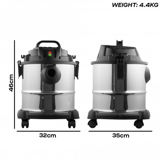 Daewoo 20L Wet & Dry Cylinder Vacuum Cleaner, 1000W