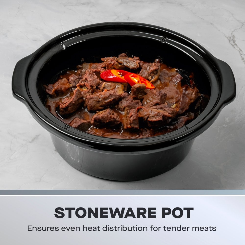 Daewoo 3.5L Stainless Steel Slow Cooker – Compact & Efficient