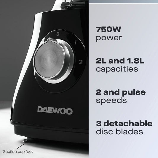 Daewoo 750W 2L Food Processor & 1.8L Blender Combo