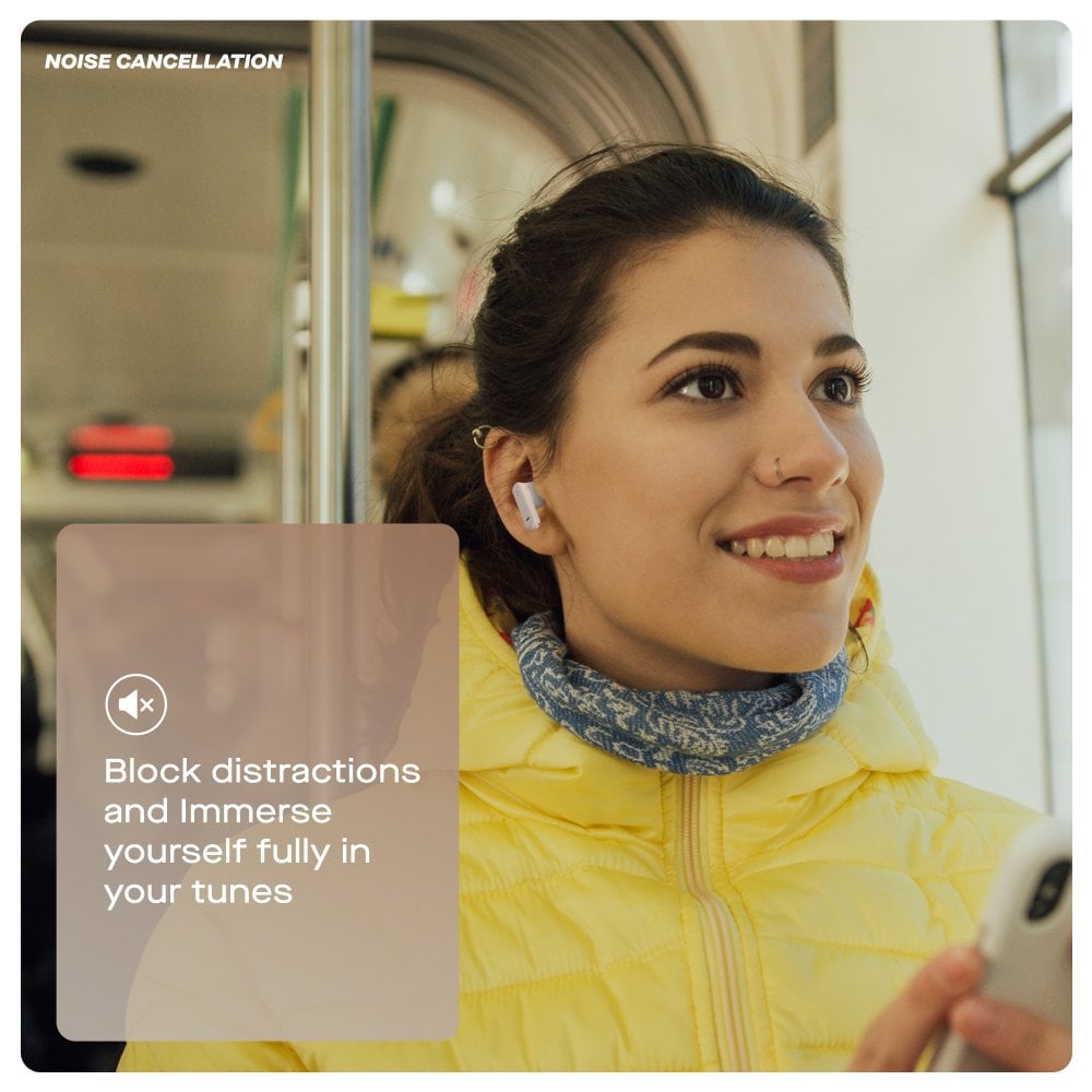 Daewoo White Air Buds Pro Noise Cancelling Bluetooth Earbuds