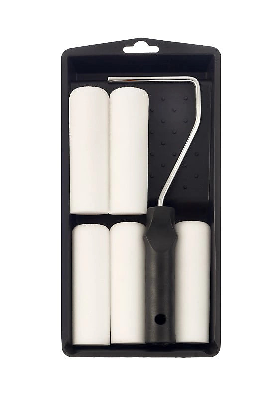 Lynwood 4" Mini Gloss Foam Roller Tray Set – 5 Sleeves, Handle &Tray