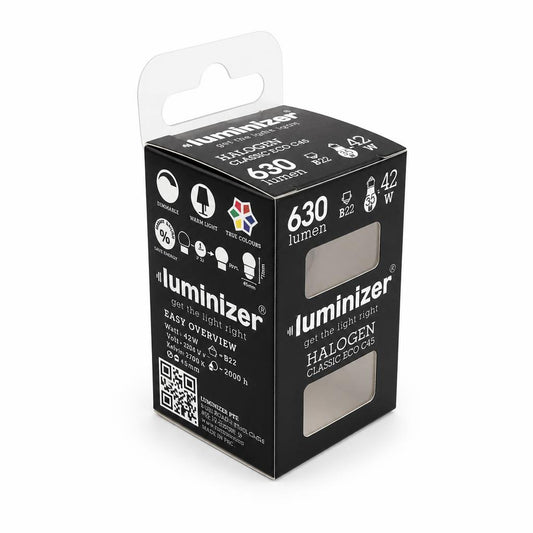 Luminizer Halogen Classic Eco G45 Light Bulb Packaging Back