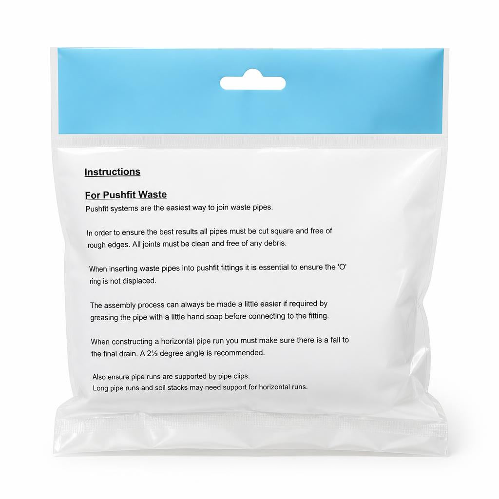 Back view of McAlpine Pushfit packaging with instructions