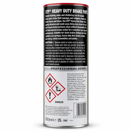 STP Heavy Duty Brake Parts Cleaner back packaging