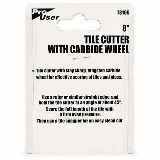 ProUser Tile Cutter with Carbide Wheel packaging back view