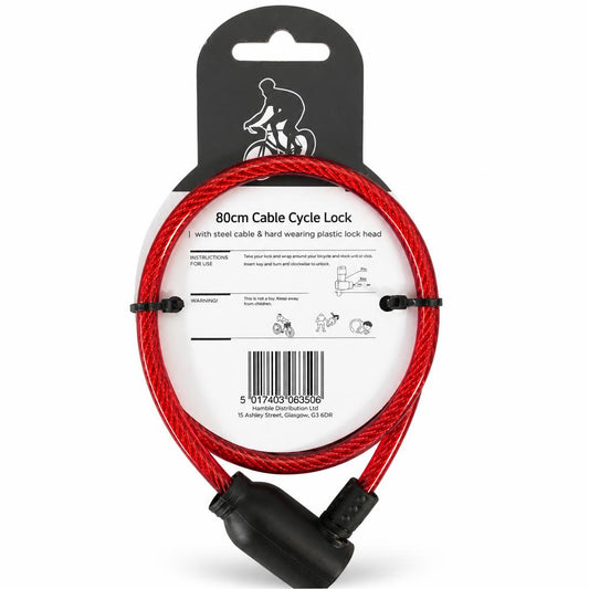 Back view of Blackspur 650mm Cable Bicycle Lock showing barcode