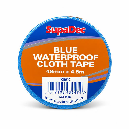 Close-up of SupaDec Blue Waterproof Cloth Tape