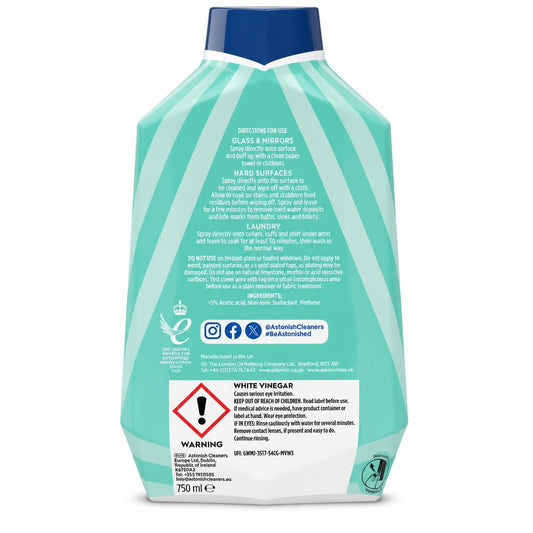 Astonish White Vinegar Cleaner back packaging
