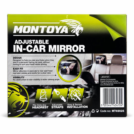Montoya Adjustable In-Car Mirror packaging back view
